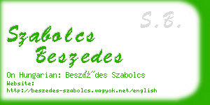 szabolcs beszedes business card